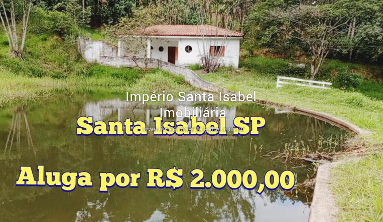 [Aluga chácara 7.185 m2 plano com 2 lagos + casa Morro Grande- Próximo Rodovia Presidente Dutra- Santa Isabel- Ótimo- P/ Pesqueiro por R$ 2.000,00]